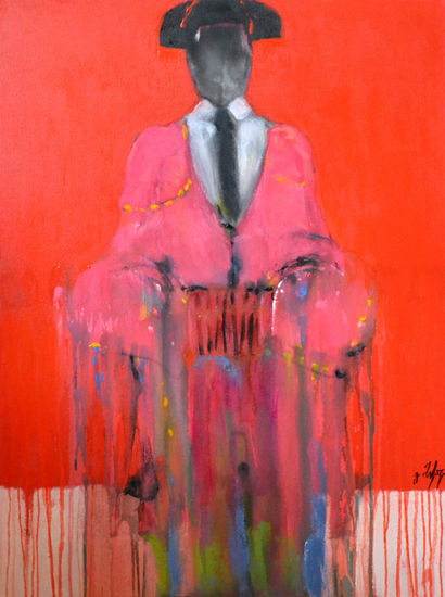 El Matador Mixed media Canvas Figure Painting