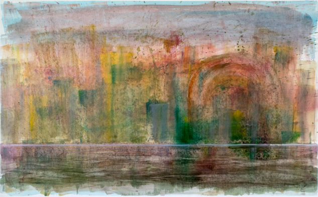 Ciudad Fantasma XI Acuarela Papel Paisaje