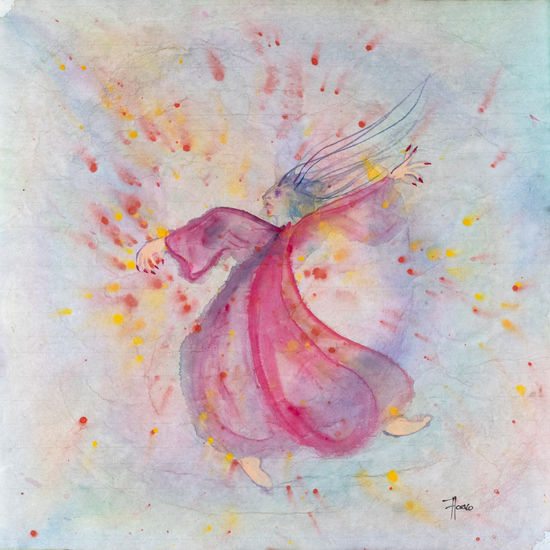 Danza mágica Watercolour Paper Figure Painting