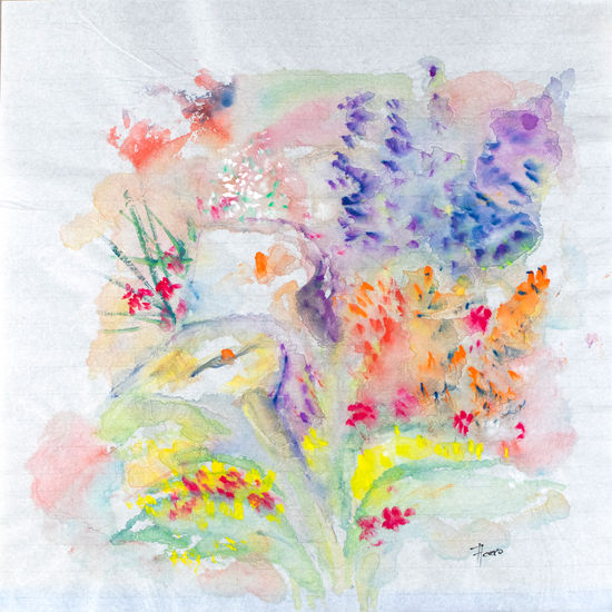 El otrden del caos XI Watercolour Paper Floral Painting