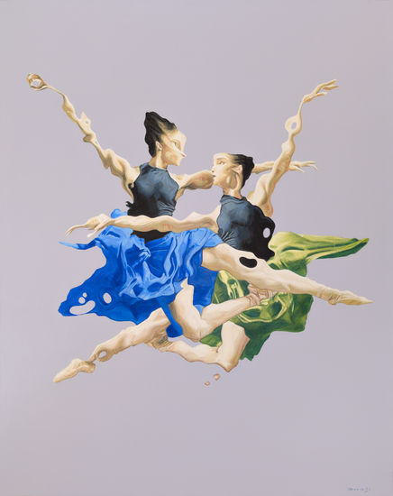 Andromeda y la Via Lactea, encuentro nocturno Oil Canvas Figure Painting