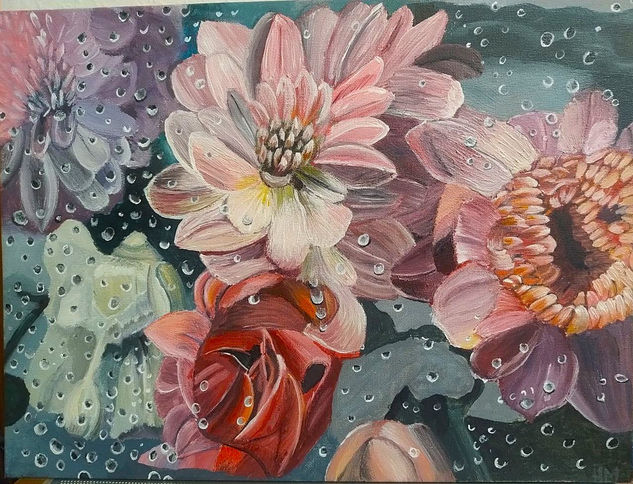Entre la Lluvia y el Sueño Acrílico Lienzo Floral