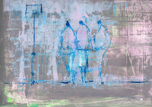 A on P 2 Acrylic Paper Figure Painting