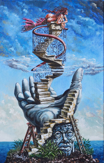 LAS ESCALERAS AL CIELO Acrílico Lienzo Marina