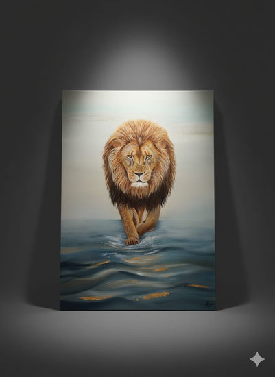 Aryeh yehudá, amos3:8 Oil Canvas Animals