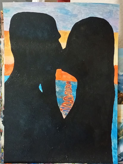 Amantes Acrylic Card Figure Painting
