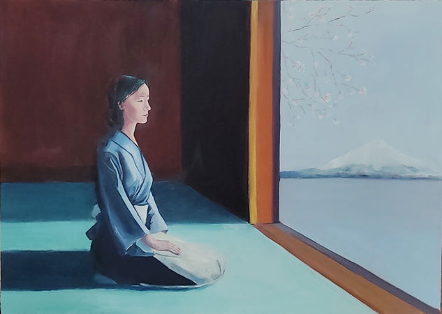 LUZ DE JAPON Óleo Tabla Paisaje