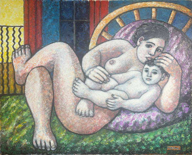 MATERNIDAD Óleo Lienzo Desnudos