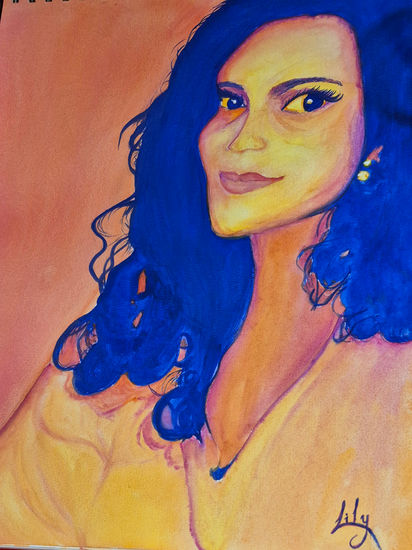 Solitud Acuarela Papel Retrato