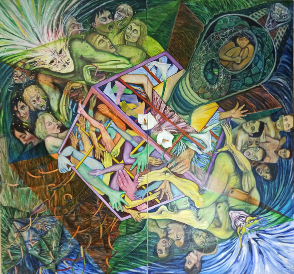 B Oil Textile Figure Painting