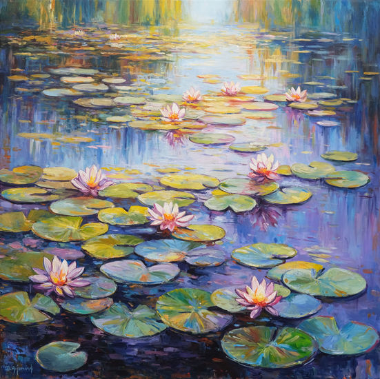 Lily Pond Dreamscape Acrylic Canvas Landscaping