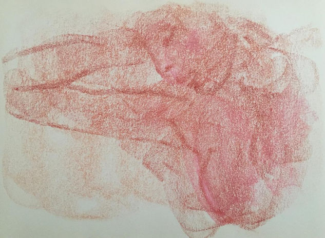 La siesta. Pastel Papel Desnudos