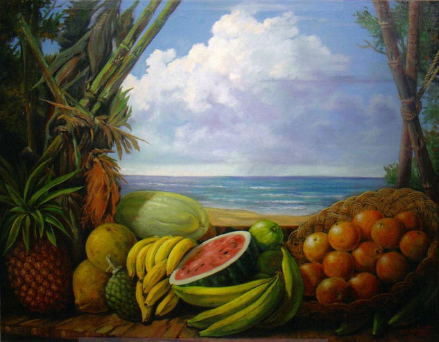 Frutas en la playa Oil Canvas Still Life Paintings