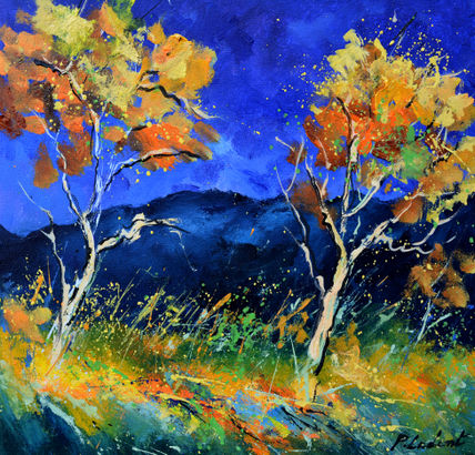 Two trees in autumn