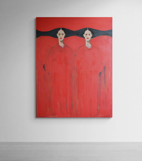 My Red Series Media Mixta Lienzo Figura