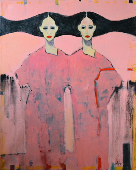 My Red Series Media Mixta Lienzo Figura