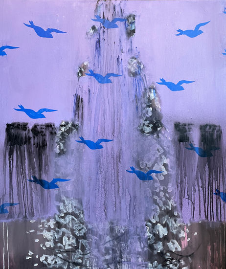 Where the Blue Birds Fly Media Mixta Lienzo Figura