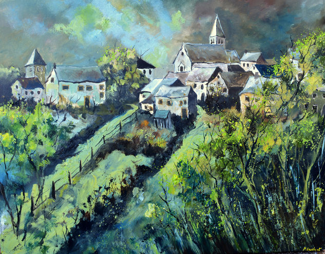 Village in my countryside Óleo Lienzo Paisaje