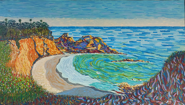 Hermoso mar. Óleo Tabla Paisaje
