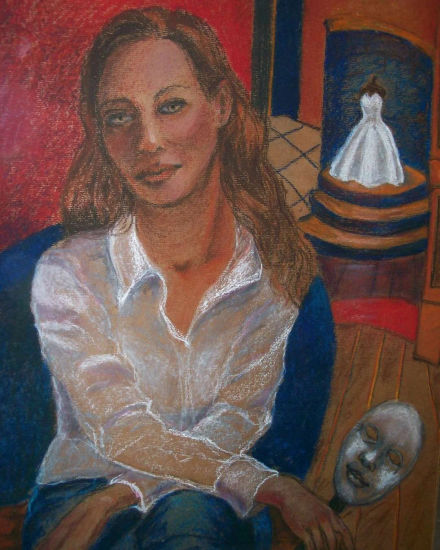 La gran mascara social Pastel Papel Retrato