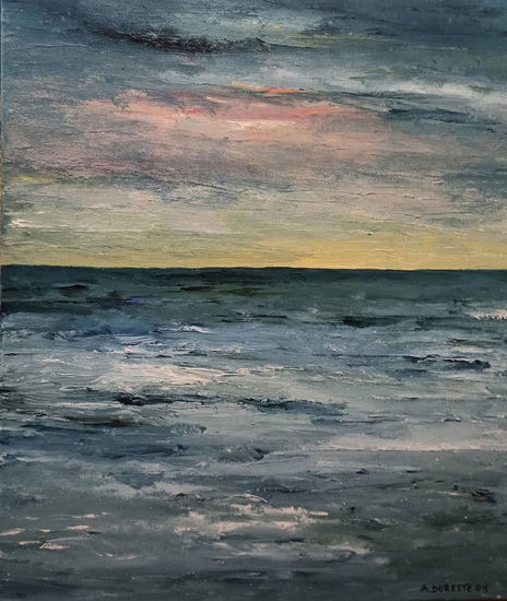 Atardecer en calma Acrylic Canvas Marine Painting