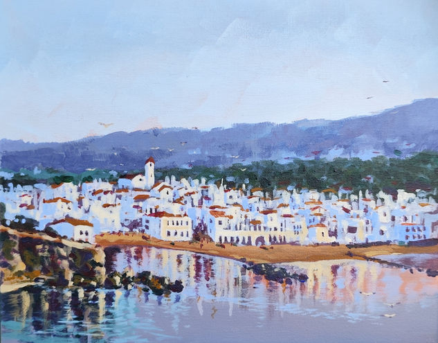 Atardecer en Calella de Palafrugell Acrylic Canvas Landscaping