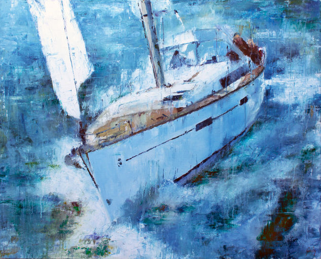 Velero Proa Oil Canvas Marine Painting