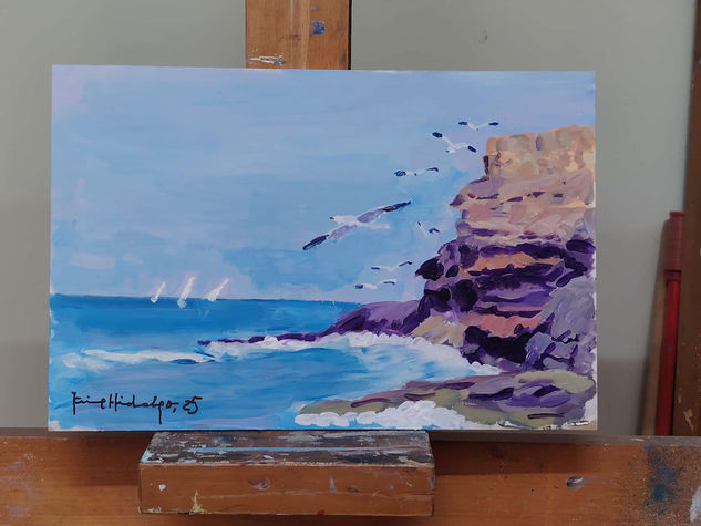 Cala del Barco (Cartagena) Acrylic Panel Marine Painting