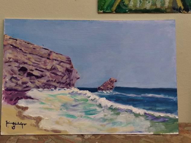 Cala del Barco (Cartagena) Acrylic Panel Marine Painting