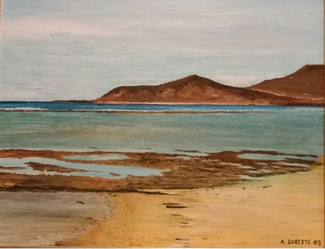 Marea baja en Las Canteras Oil Canvas Landscaping