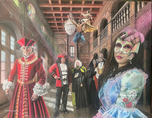 Selfie veneciano Pastel Cartulina Figura