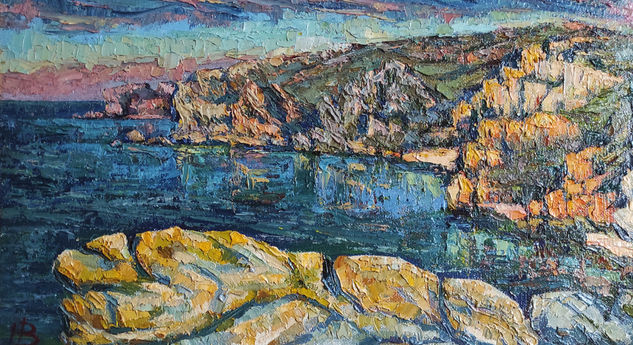 Вечереет. Этюд Oil Card Marine Painting