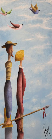 Juntos Óleo Lienzo Figura