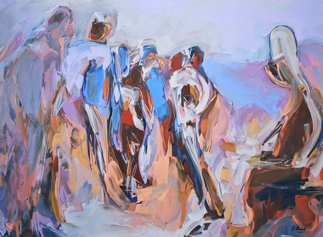Fragments of Presence Acrylic Canvas Figure Painting