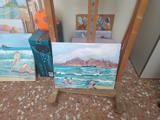 baño en Mazarron Oil Canvas Marine Painting