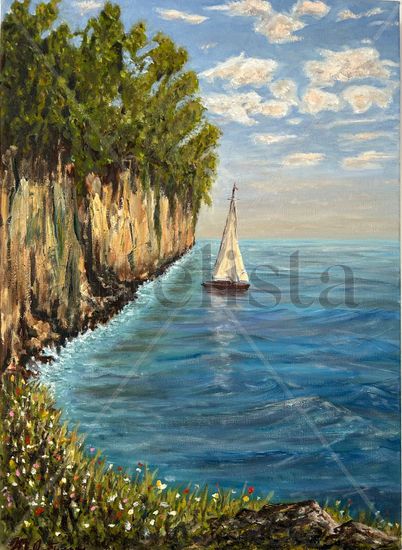 Acantilado Óleo Lienzo Marina