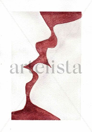 Caminos y amor Watercolour Paper Figure Painting
