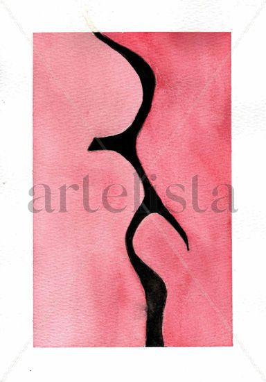 Caminos y amor Watercolour Paper Figure Painting