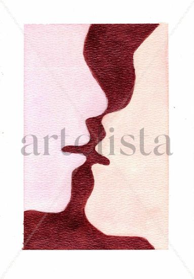 Caminos y amor Watercolour Paper Figure Painting