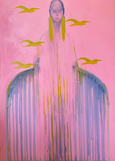 UNTITLED Mixed media Canvas Figure Painting