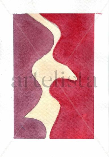 Caminos y amor Watercolour Paper Figure Painting