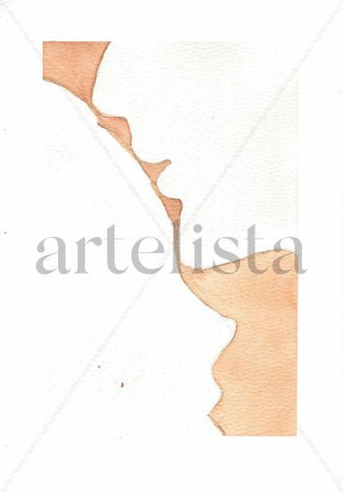 Caminos y amor Watercolour Paper Figure Painting