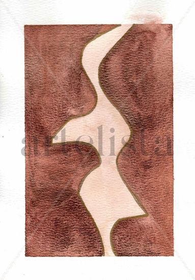 Caminos y amor Acuarela Papel Figura