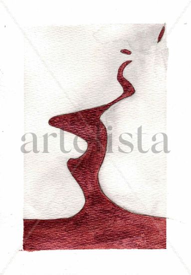 Caminos y amor Acuarela Papel Figura