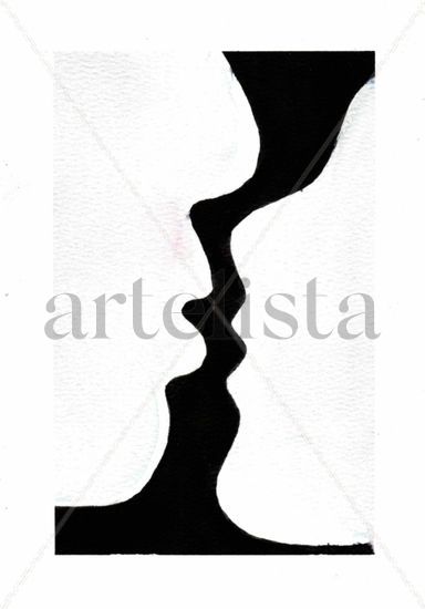Caminos y amor Acuarela Papel Figura