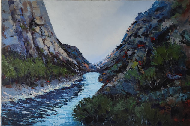 Río de montaña Óleo Lienzo Paisaje