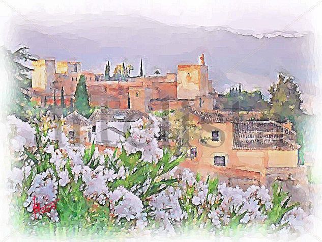 La Alhambra vista desde San Cristobal Acrílico Papel Paisaje