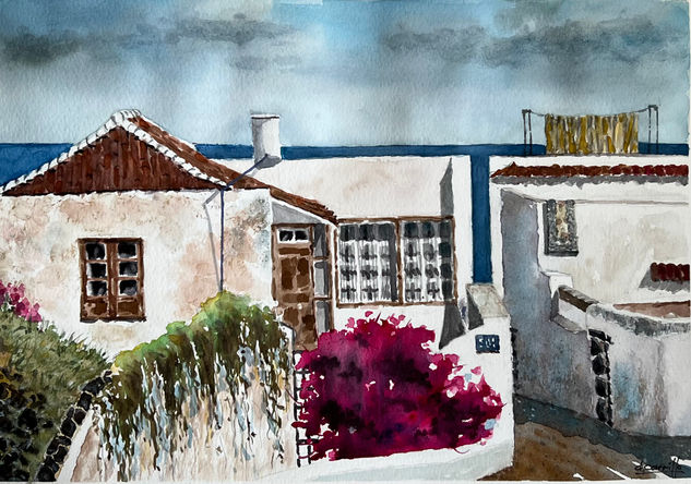 LAS AGUAS (TENERIFE) Acuarela Papel Paisaje