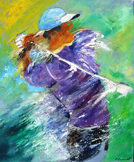 Golf player Óleo Lienzo Deportes