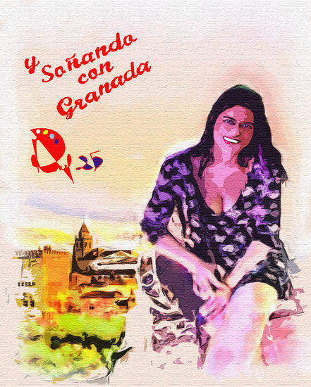 Soñando con Granada Acrylic Paper Portrait
